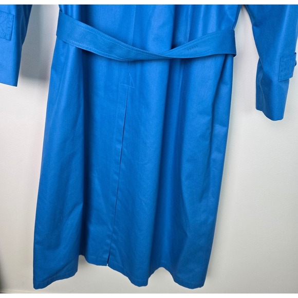 London Fog Women's Blue Trench Coat Belted Raincoat Size‎ 10 REG Made USA - Picture 10 of 10